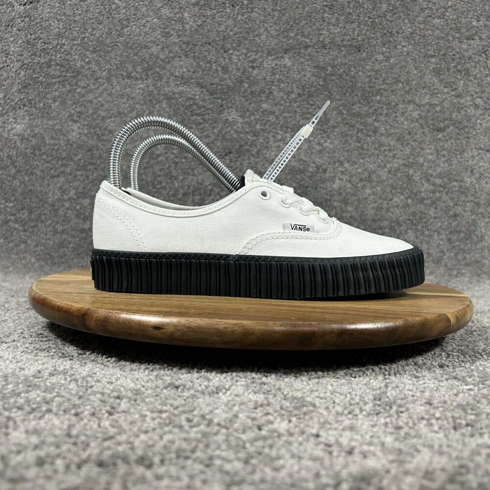 Vans Authentic Creeper Women’s Size 6.5 Core White Black Sole Grunge Shoes NWOB
